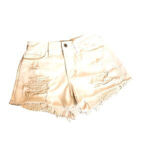 Hollister High Rise Shortie-Shorts White with Lace Pockets Size 26